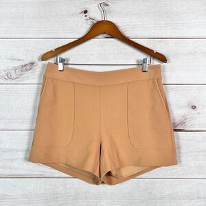 Marie Oliver Tan High-Rise Tailored Shorts